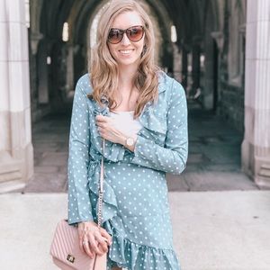 Polka dot wrap dress
